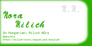 nora milich business card